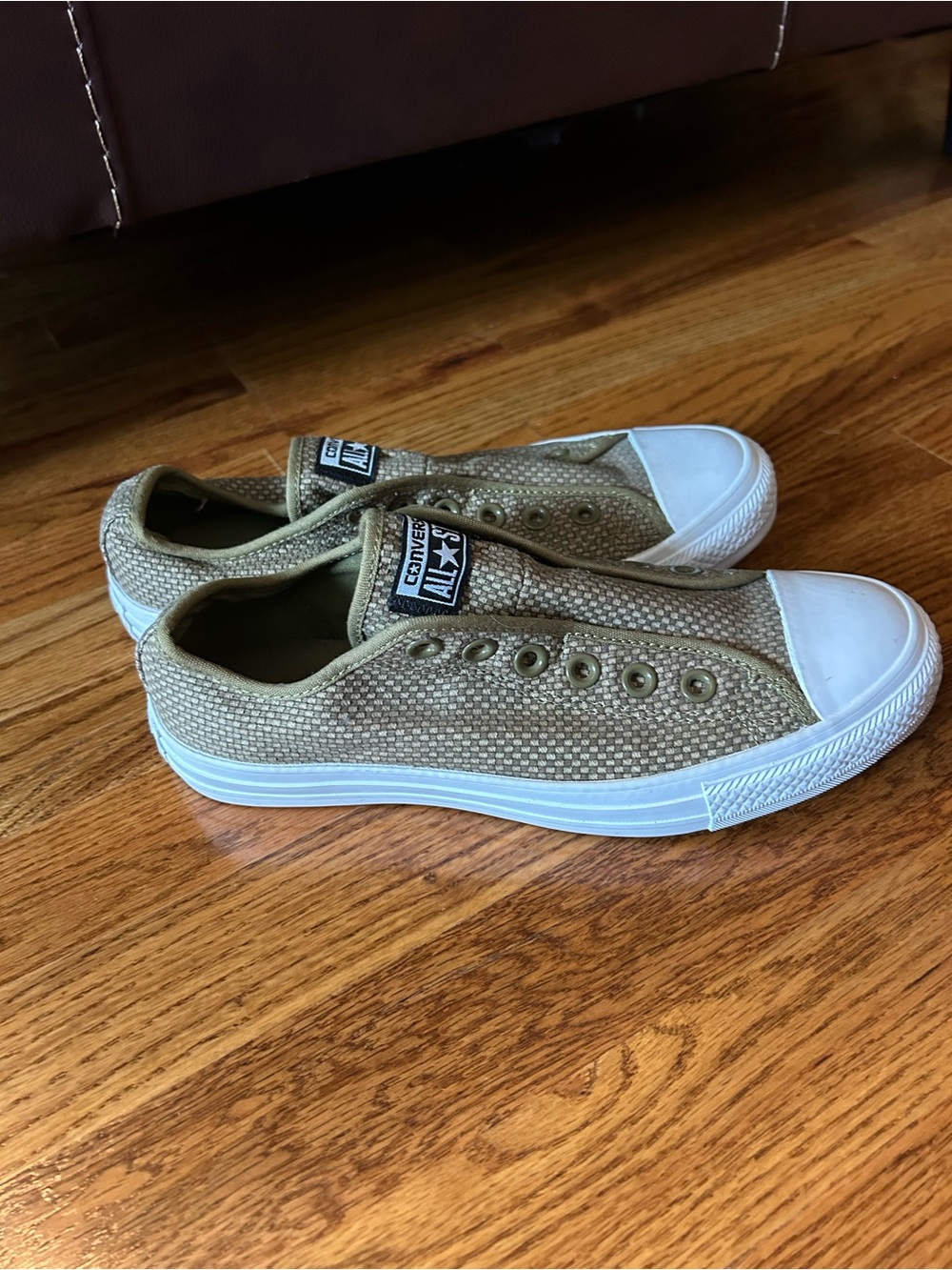 Converse Slip-On Sneakers in Olive Green Canvas - Picture 3 of 7